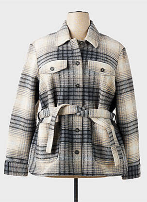 Manteau court fermeture boutonnée sur le devant sans capuche gris DIANE LAURY femme