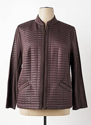 Veste casual col rond marron FRANK WALDER femme