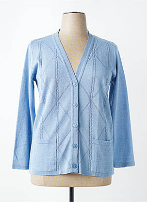 Gilet manches longues coupe cintrée bleu VALMODE femme