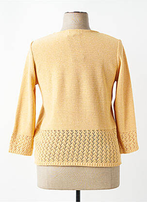 Gilet manches longues col rond jaune PLURIELLES femme