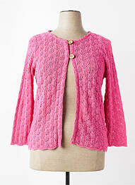 Gilet manches longues coupe cintrée rose PLURIELLES femme