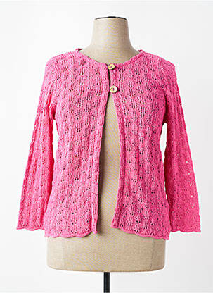 Gilet manches longues coupe cintrée rose PLURIELLES femme