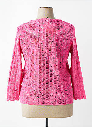 Gilet manches longues col rond rose PLURIELLES femme