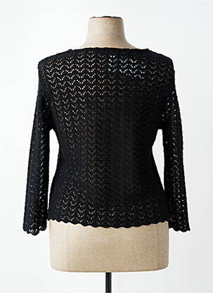 Gilet manches longues col rond noir PLURIELLES femme