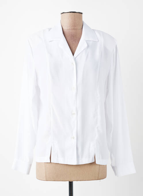 Chemisier coupe cintrée manches longues blanc PLURIELLES femme