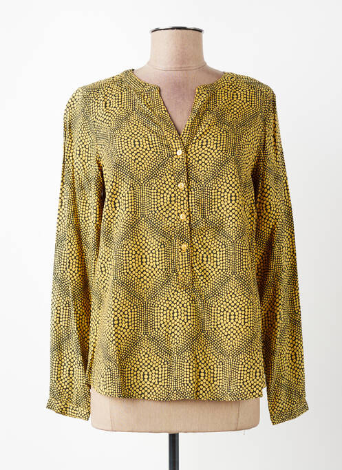 Blouse tissage popeline manches longues jaune JENSEN femme