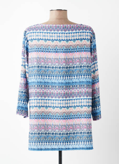 Top imprimé fantaisie manches 3/4 bleu PLURIELLES femme