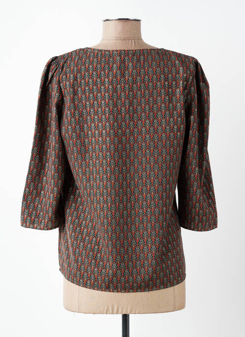 Blouse tissage popeline manches 3/4 noir C'EST BEAU LA VIE femme
