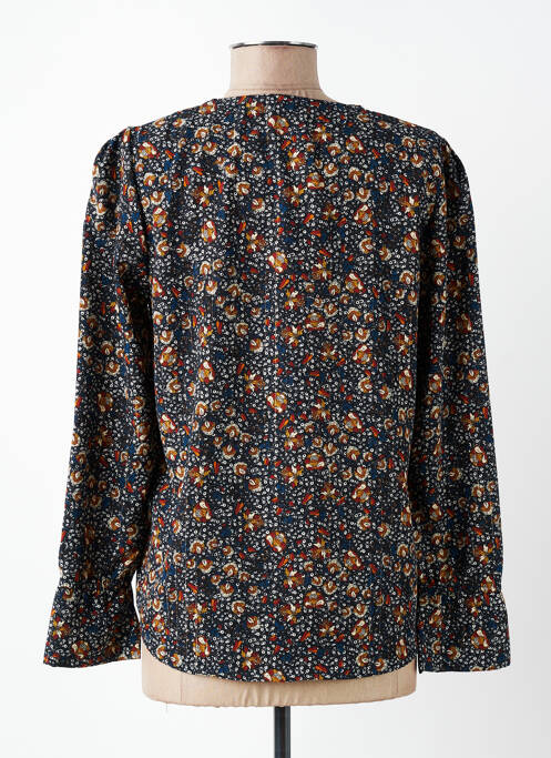 Blouse tissage popeline manches longues bleu C'EST BEAU LA VIE femme