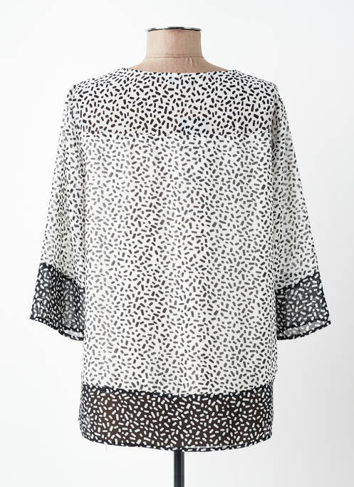 Blouse tissage popeline manches 3/4 blanc PLURIELLES femme