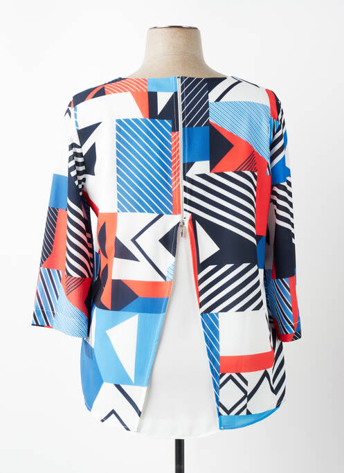Blouse col rond manches 3/4 bleu DIANE LAURY femme