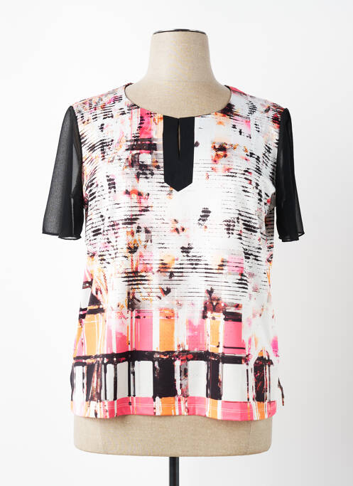 T-shirt imprimé fantaisie manches courtes noir PLURIELLES femme