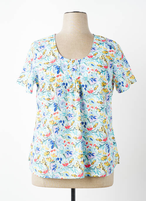 T-shirt imprimé fantaisie manches courtes bleu PLURIELLES femme