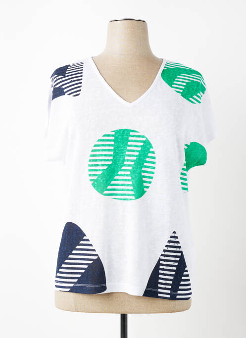 T-shirt imprimé fantaisie manches courtes blanc MARBLE femme