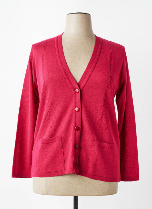Gilet manches longues coupe cintrée rouge PLURIELLES femme
