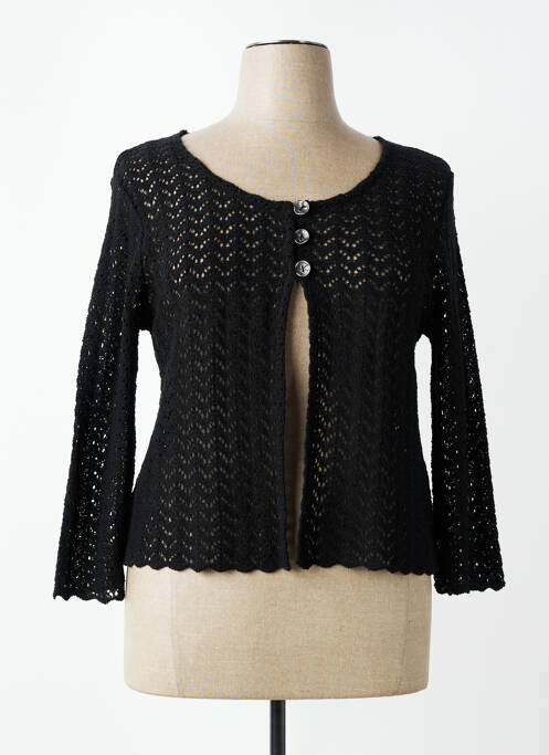 Gilet manches longues coupe cintrée noir PLURIELLES femme