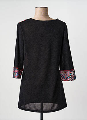 Pull coupe droite manches 3/4 noir PLURIELLES femme