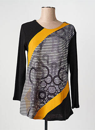 Pull coupe cintrée manches longues noir VETISTYLE femme