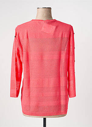 Pull coupe droite manches 3/4 orange I.ODENA femme