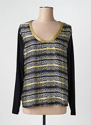 Top tissage jersey manches longues noir DIANE LAURY femme