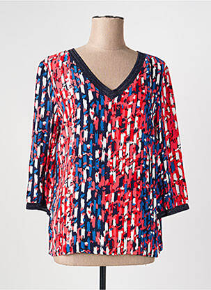 Top coupe fluide manches 3/4 rouge DIANE LAURY femme