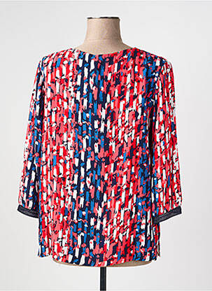 Top tissage crêpe manches 3/4 rouge DIANE LAURY femme