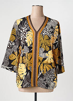 Top imprimé fantaisie manches 3/4 jaune DIANE LAURY femme