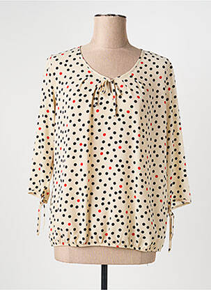Blouse col rond manches 3/4 beige TELMAIL femme