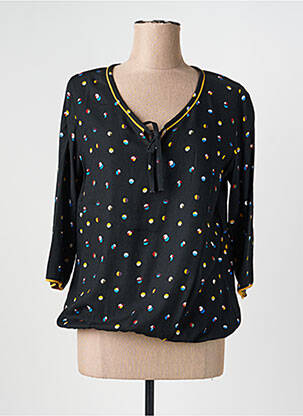 Blouse imprimé fantaisie manches 3/4 noir TELMAIL femme