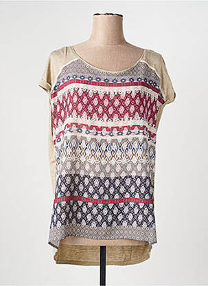 Top stretch manches courtes beige C'EST BEAU LA VIE femme
