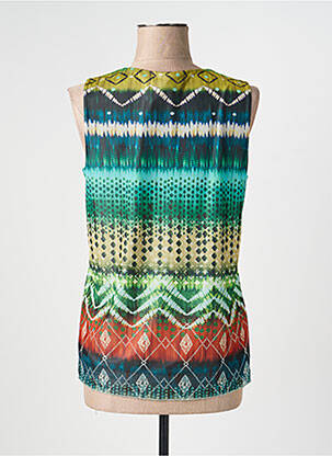 Top imprimé fantaisie sans manche vert LOURDES CASTILLO femme