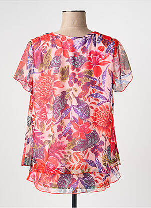 Top tissage crêpe manches courtes rose TELMAIL femme
