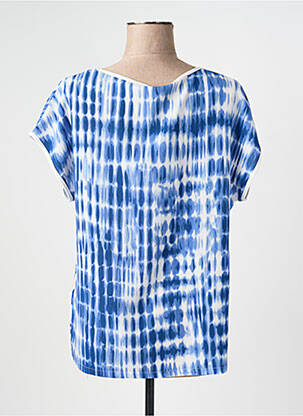 Top tissage crêpe manches courtes bleu TELMAIL femme