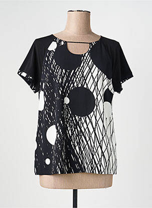 T-shirt imprimé fantaisie manches courtes noir TELMAIL femme