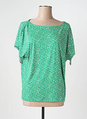 T-shirt coupe droite manches courtes vert MARBLE femme