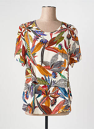 T-shirt imprimé fantaisie manches courtes blanc GEVANA femme