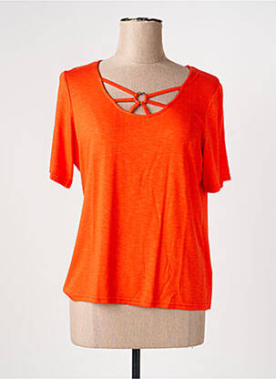 T-shirt stretch manches courtes orange TELMAIL femme