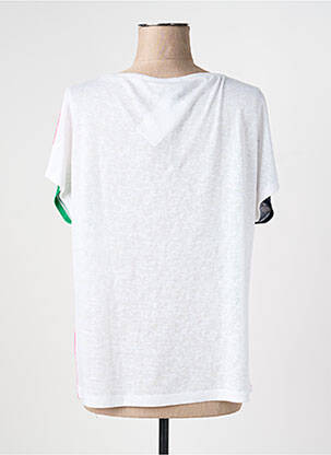 Top imprimé fantaisie manches courtes blanc MARBLE femme