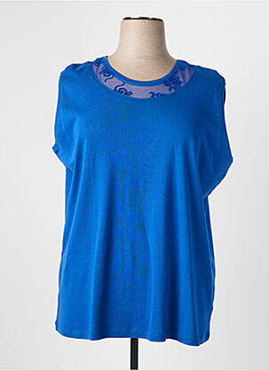 T-shirt coupe droite manches courtes bleu GRIFFON femme