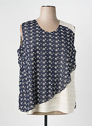 Top imprimé fantaisie sans manche bleu MERI & ESCA femme
