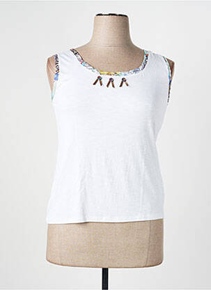 Débardeur stretch sans manche blanc TELMAIL femme