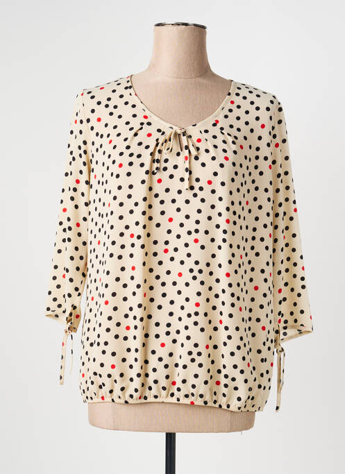 Blouse col rond manches 3/4 beige TELMAIL femme