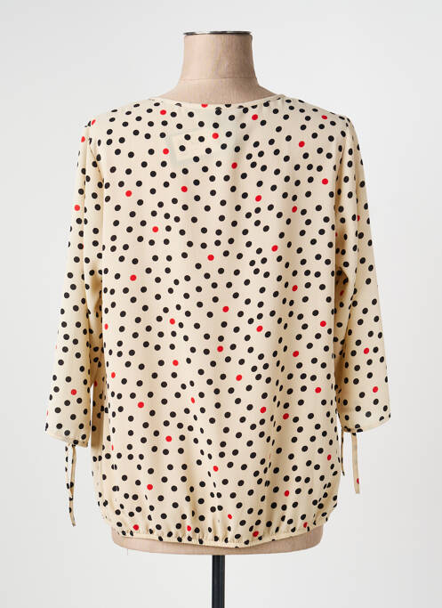 Blouse col rond manches 3/4 beige TELMAIL femme