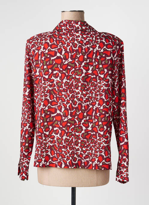 Chemise manches longues imprimé fantaisie rouge PLURIELLES homme