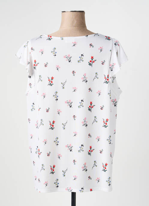 Top stretch manches courtes blanc C'EST BEAU LA VIE femme
