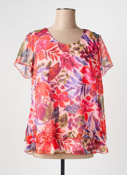 Top imprimé fantaisie manches courtes rose TELMAIL femme