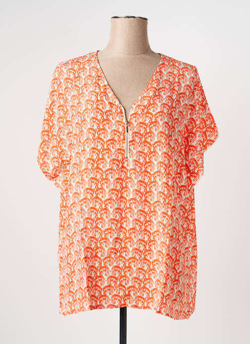 Top imprimé fantaisie manches courtes orange DIANE LAURY femme