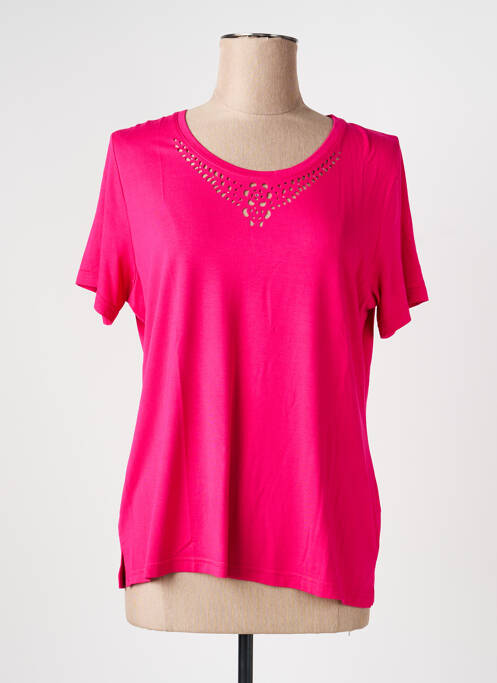 T-shirt stretch manches courtes rose FRANCE RIVOIRE femme