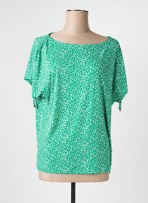 T-shirt coupe droite manches courtes vert MARBLE femme