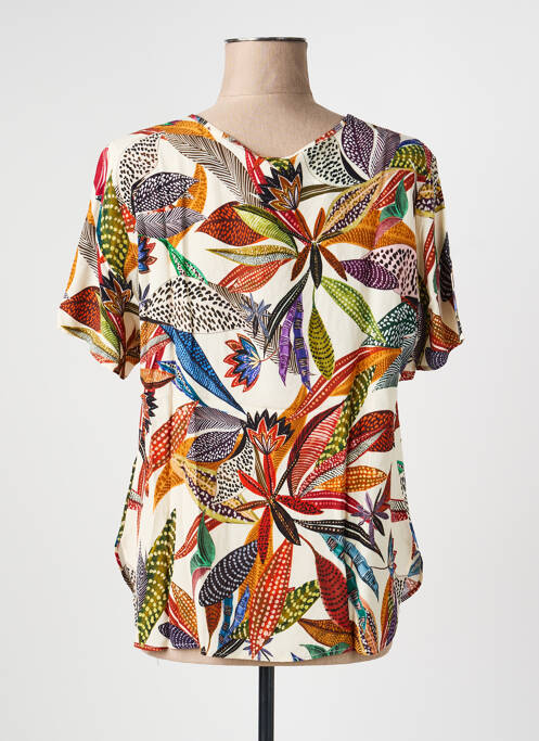 T-shirt imprimé fantaisie manches courtes blanc GEVANA femme